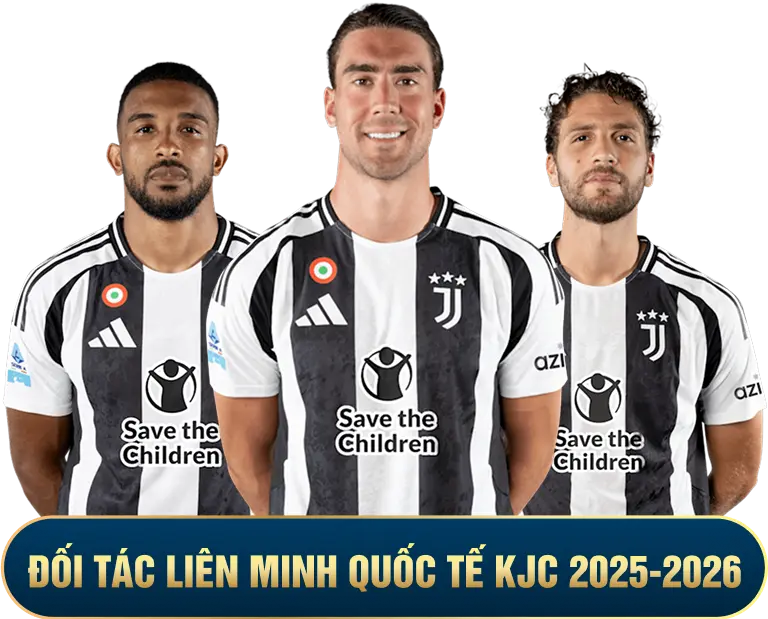 Ba cầu thủ Juventus, đối tác Liên Minh Quốc Tế KJC 2025–2026